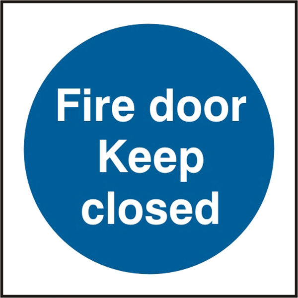 Bsafe Fire Door Keep Closed Sign White/Blue