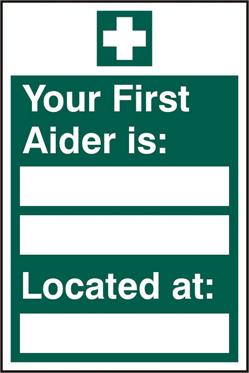 Bsafe Your First Aider Is Located At Sign Green