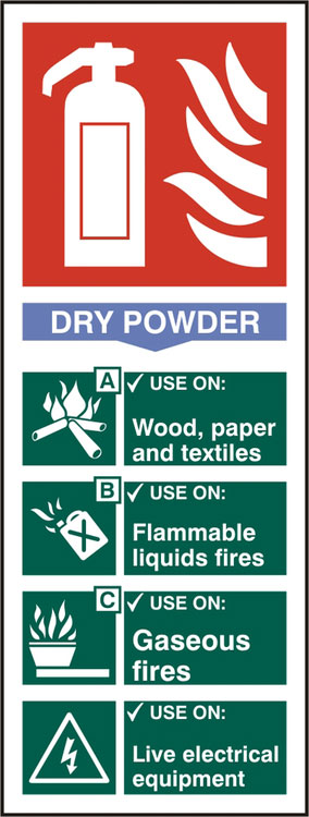 Bsafe Fire Extinguisher Dry Sign Red