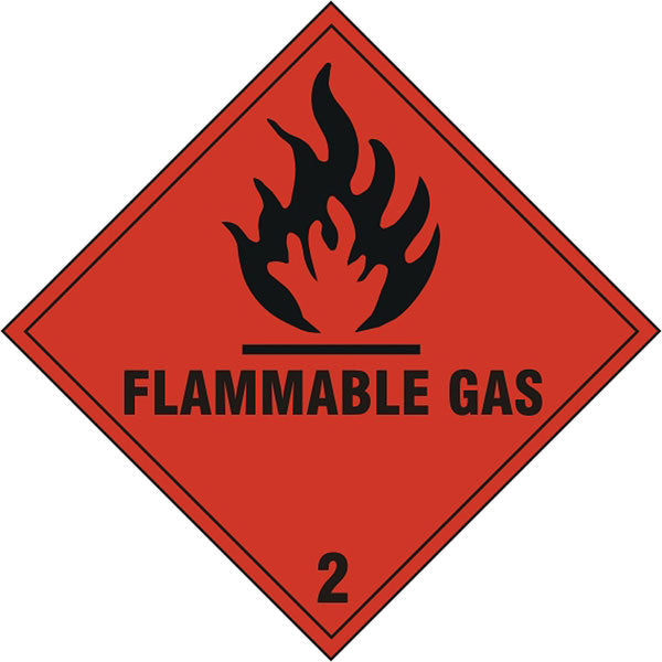 Bsafe Flammable Gas Sign White/Red