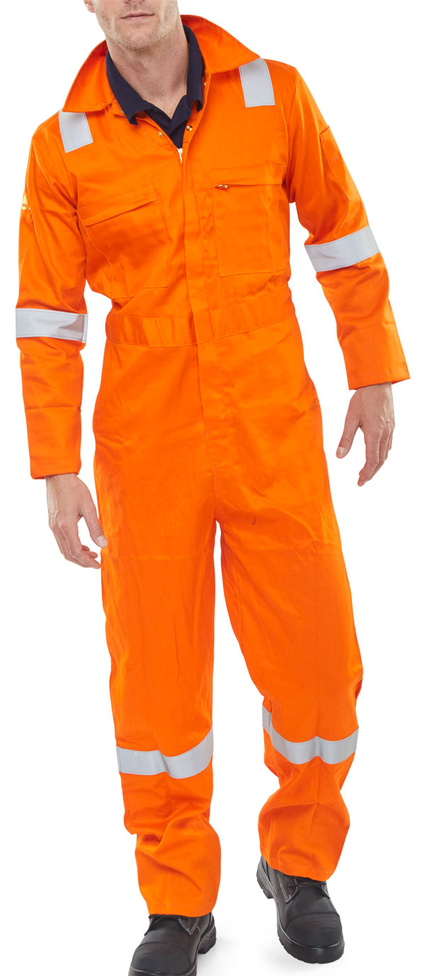 Beeswift FR Burgan Boiler Suit Anti-static Orange