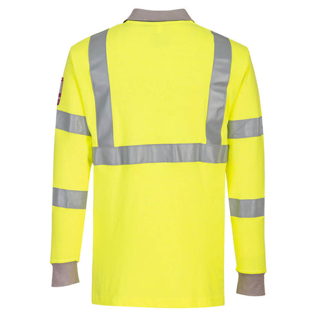 Portwest Flame Resistant Anti-Static Hi-Vis Long Sleeve Polo Shirt