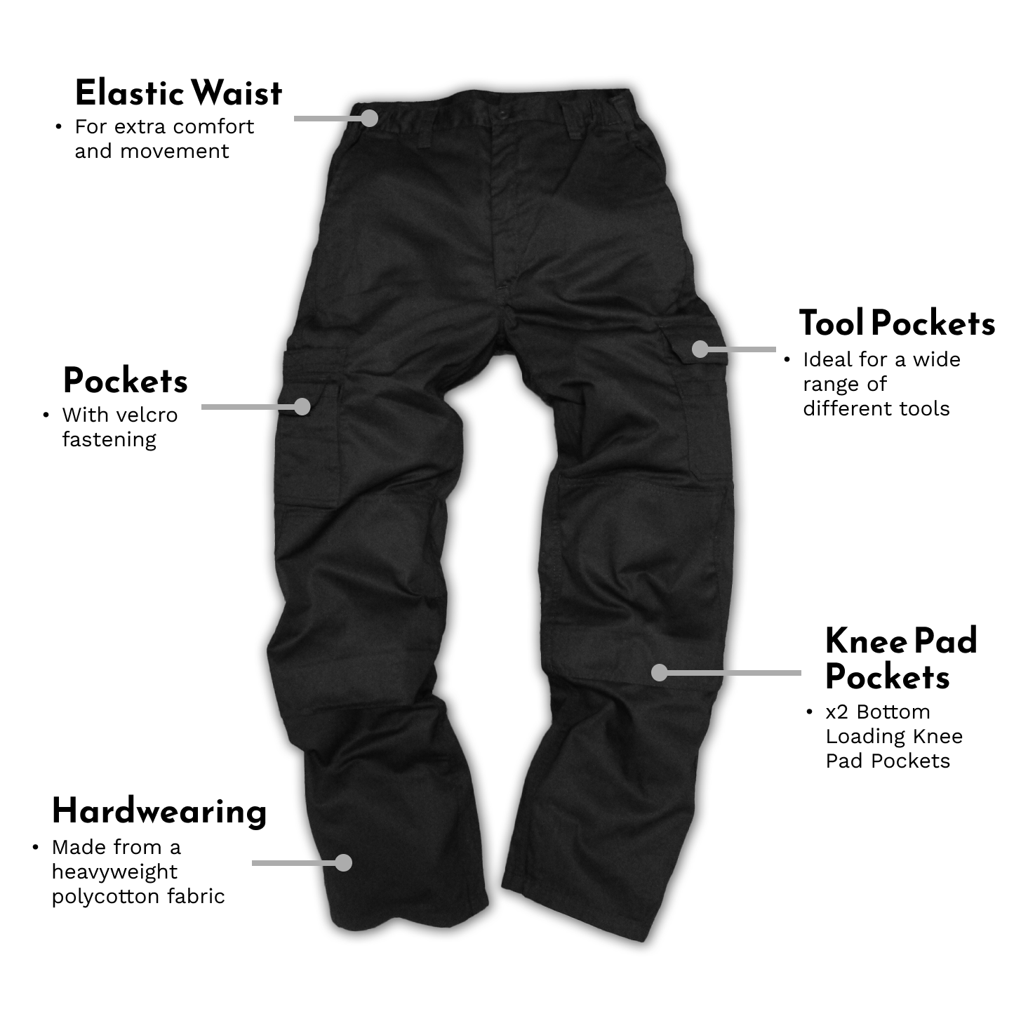 GS Workwear Poly Cotton Work Trousers 200gsm