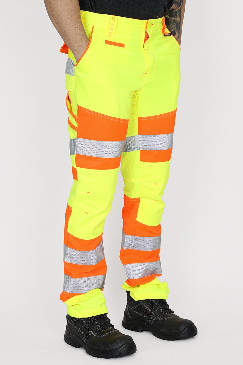 Bisley Taped Biomotion Double Hi-Vis Trousers