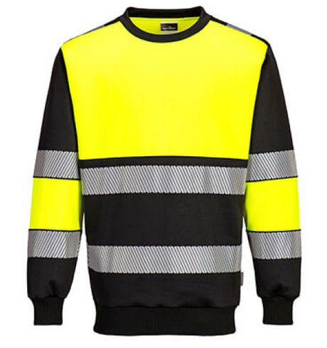 Portwest PW3 Hi-Vis Class 1 Sweatshirt #colour_yellow-black