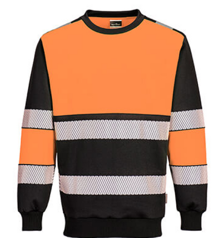 Portwest PW3 Hi-Vis Class 1 Sweatshirt #colour_orange-black