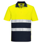 Portwest Two-Tone Lightweight Polo Shirt S/S #colour_yellow-navy-blue