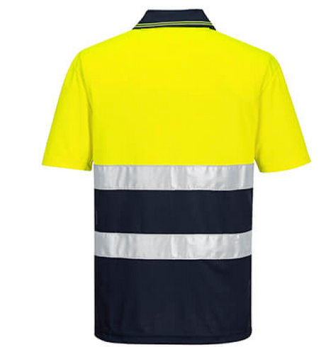 Portwest Two-Tone Lightweight Polo Shirt S/S #colour_yellow-navy-blue