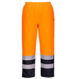 Portwest Hi-Vis Lined Rain Pants #colour_orange-navy-blue