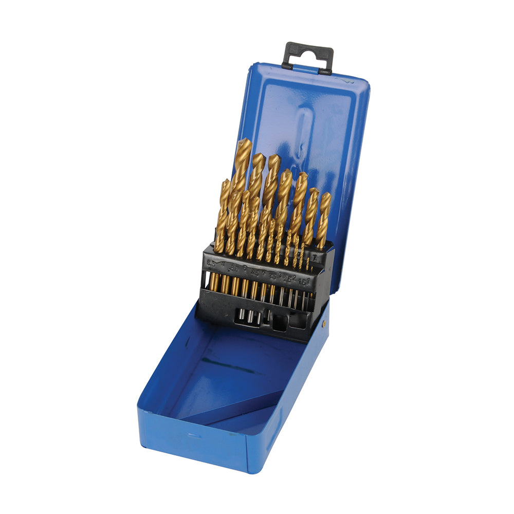 Silverline Titanium-Coated HSS Drill Bit Set 19Pce