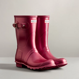 Hunter Original Short Nebula Wellington Boots #colour_hayes-burgundy